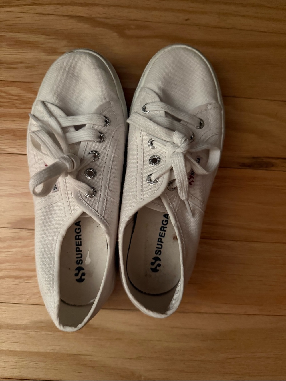 Superga White Low-Top Canvas Sneakers